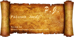 Palcsek Jenő névjegykártya